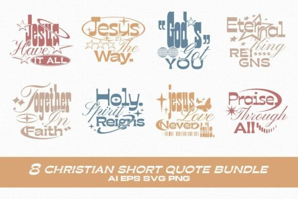 Christian Short Quote Bundle: Graphics & T-Shirt Designs