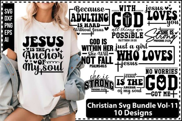 Christian SVG Bundle Vol-11: Graphics for T-Shirt Designs
