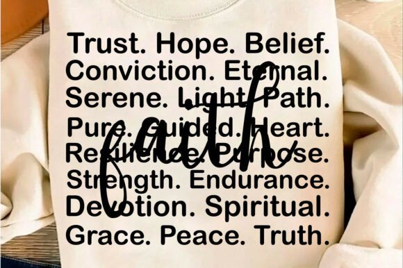 Faith Words SVG Graphics for T-Shirt Designs