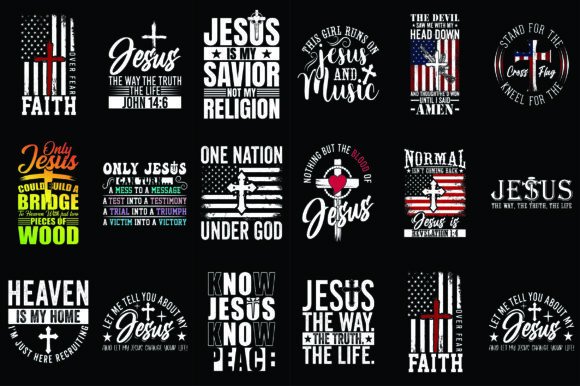 Funny Jesus Tshirt Design Bundle: Graphics Review