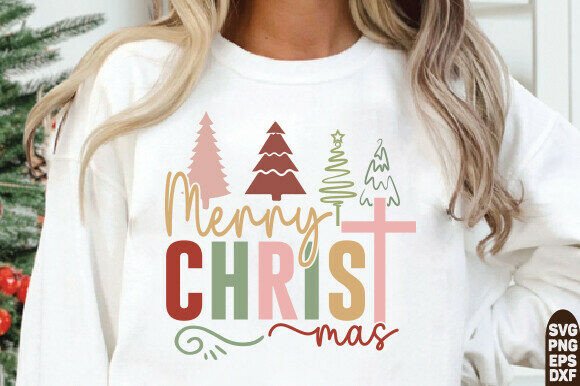 Merry Christmas SVG PNG: Christian Graphics for T-Shirt Designs